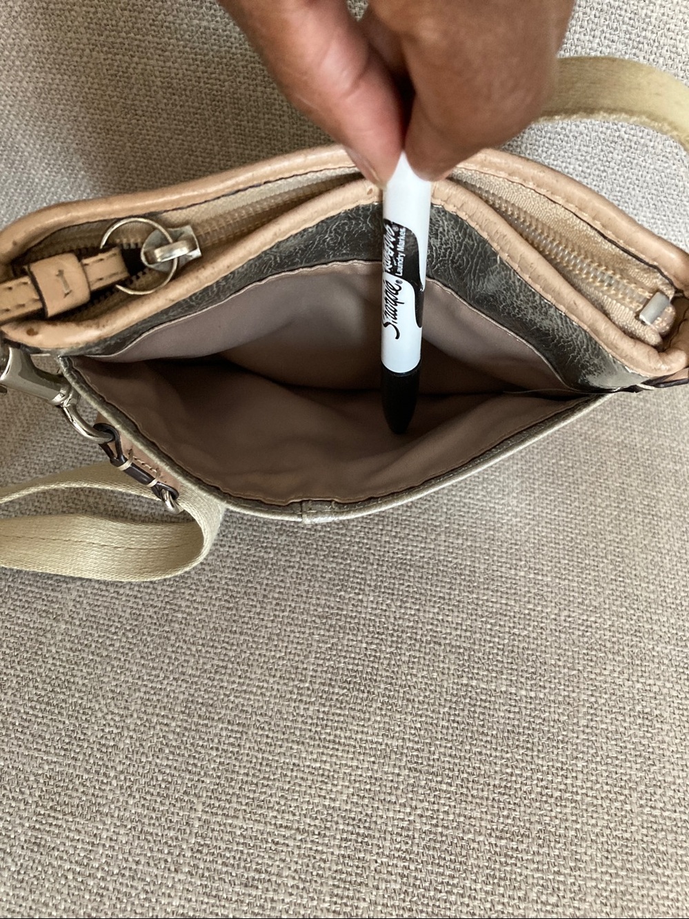 Coach Metallic and Tan Crossbody - Picture 8 of 9